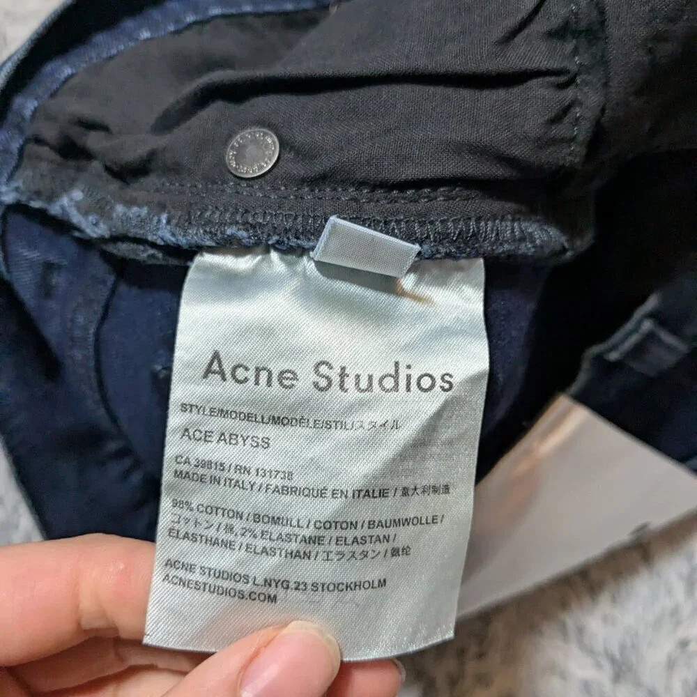 NEW Acne Blue Jeans Ace Abyss Men Skinny Leg Size 28